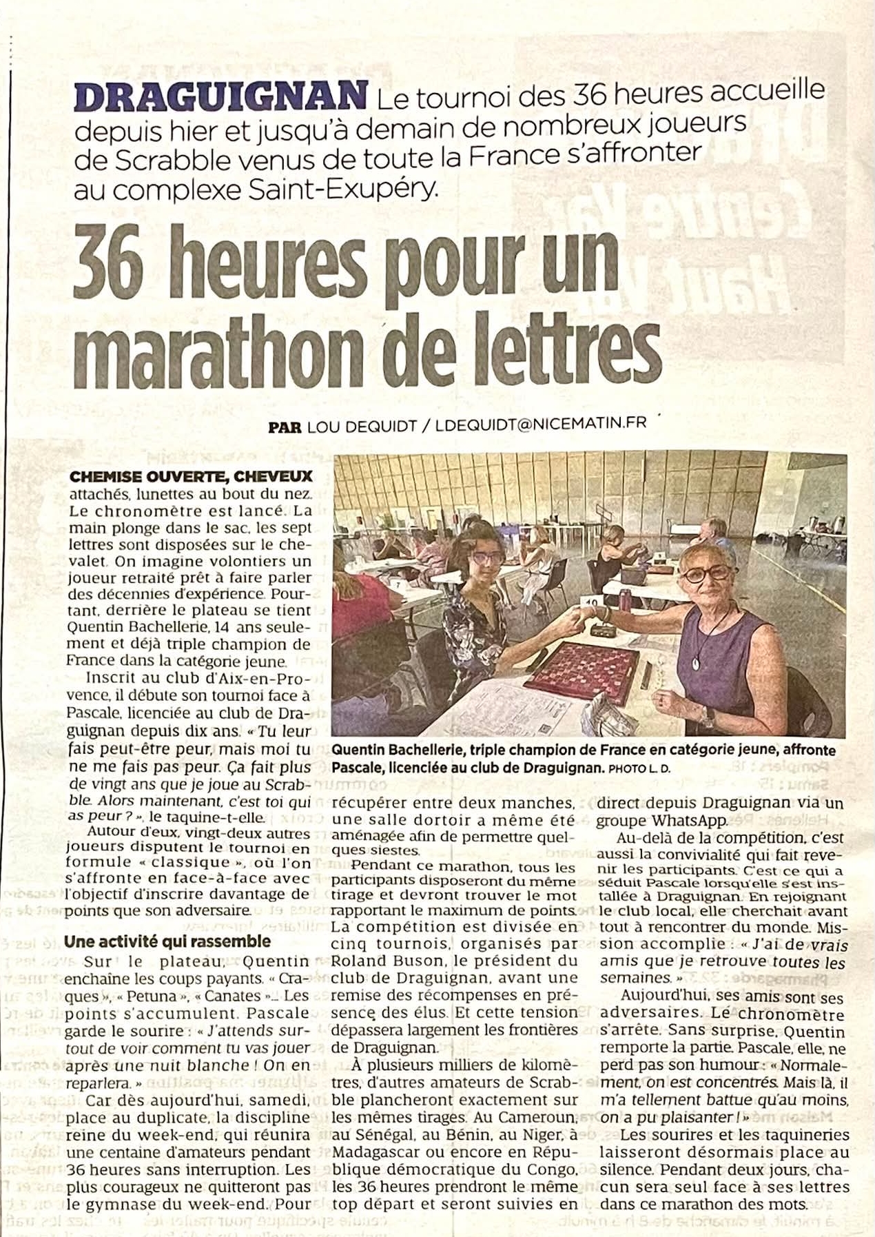 Article paru dans Var Matin